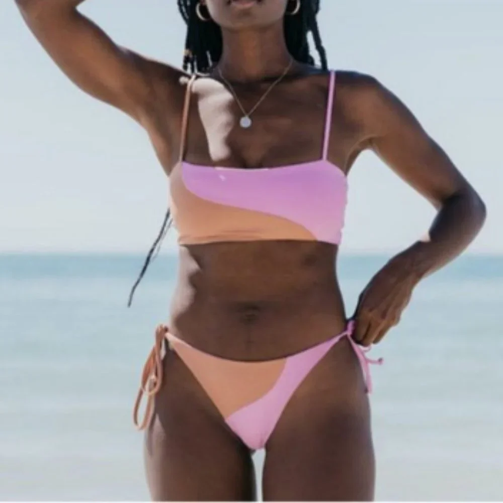 l*space dani color block bikini tie side bottoms - Picture 1 of 7